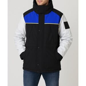 Kanuk Ski Doo Mens Black Blue White Colorblock Ski Snowboard Jacket Size Medium